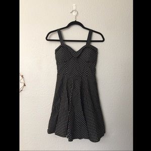 50s style black and white polka dot dress